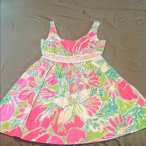 Lilly Pulitzer Pink and Green Floral Dress